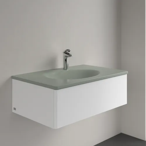 Picture of VILLEROY BOCH Antao Vanity washbasin, 800 x 500 x 150 mm, Morning Green CeramicPlus, without overflow #4A7581R8