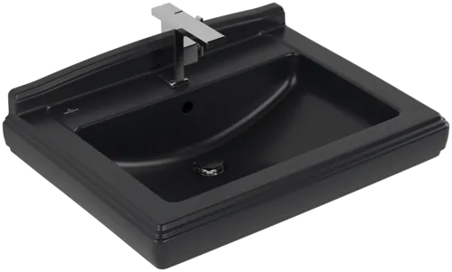 Bild von VILLEROY BOCH Hommage Waschbecken, 750 x 580 x 200 mm, Pure Black CeramicPlus, mit Überlauf #710175R7