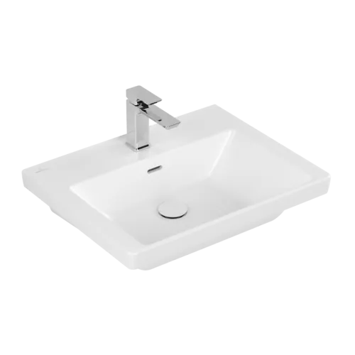 Bild von VILLEROY BOCH Subway 3.0 Waschbecken, 600 x 470 x 165 mm, Stone White CeramicPlus, mit Überlauf #4A7060RW