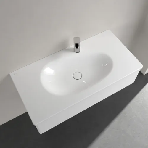 Bild von VILLEROY BOCH Antao Schrankwaschtisch, 1000 x 500 x 150 mm, Weiß Alpin CeramicPlus, mit verdecktem Überlauf #4A76ABR1