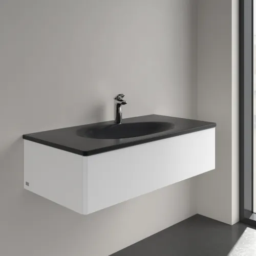 Bild von VILLEROY BOCH Antao Schrankwaschtisch, 1000 x 500 x 150 mm, Pure Black CeramicPlus, mit verdecktem Überlauf #4A76ABR7