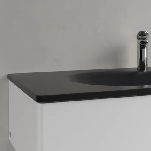 Picture of VILLEROY BOCH Antao Vanity washbasin, 1200 x 500 x 150 mm, Pure Black CeramicPlus, with concealed overflow #4A77LBR7