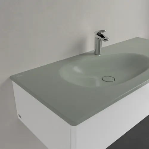Obrázek VILLEROY BOCH Umyvadlo na skříňku Antao, 1200 x 500 x 150 mm, Morning Green CeramicPlus, se skrytým přepadem #4A77LBR8