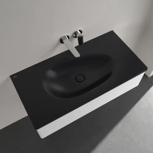 Obrázek VILLEROY BOCH Umyvadlo na skříňku Antao, 1000 x 500 x 150 mm, Pure Black CeramicPlus, bez přepadu #4A76A3R7