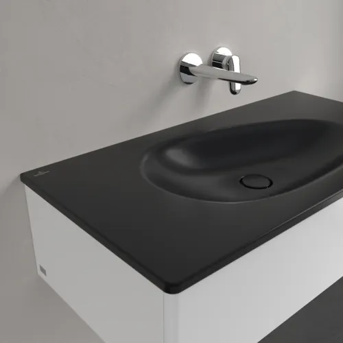 Obrázek VILLEROY BOCH Umyvadlo na skříňku Antao, 1000 x 500 x 150 mm, Pure Black CeramicPlus, bez přepadu #4A76A3R7