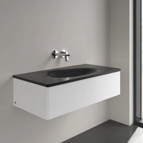 Obrázek VILLEROY BOCH Umyvadlo na skříňku Antao, 1000 x 500 x 150 mm, Pure Black CeramicPlus, bez přepadu #4A76A3R7