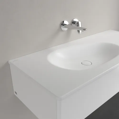 Picture of VILLEROY BOCH Antao Vanity washbasin, 1200 x 500 x 150 mm, Stone White CeramicPlus, without overflow #4A77L3RW