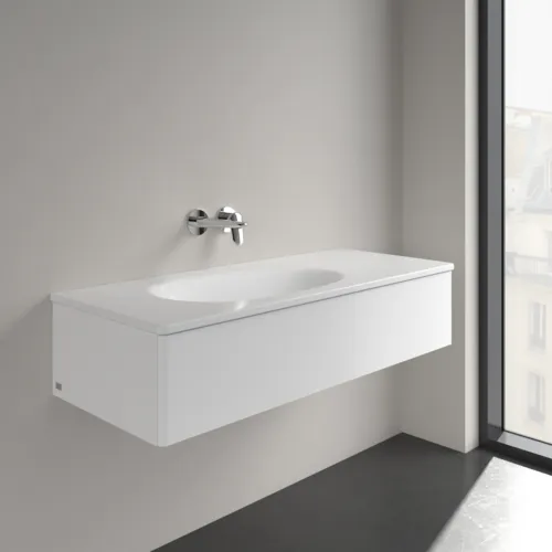 Picture of VILLEROY BOCH Antao Vanity washbasin, 1200 x 500 x 150 mm, Stone White CeramicPlus, without overflow #4A77L3RW