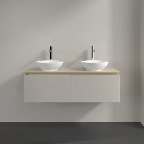 Bild von VILLEROY BOCH Legato Waschbeckenunterschrank, 2 Auszüge, 1200 x 380 x 500 mm, Soft Grey / Soft Grey #B58300VK