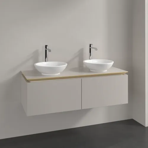 Bild von VILLEROY BOCH Legato Waschbeckenunterschrank, 2 Auszüge, 1200 x 380 x 500 mm, Soft Grey / Soft Grey #B58300VK