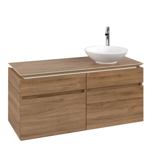 Bild von VILLEROY BOCH Legato Waschbeckenunterschrank, 4 Auszüge, 1200 x 550 x 500 mm, Kansas Oak / Kansas Oak #B58200RH