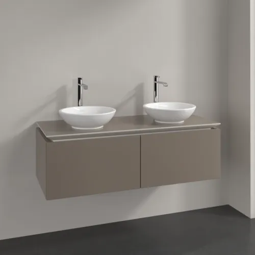 Bild von VILLEROY BOCH Legato Waschbeckenunterschrank, 2 Auszüge, 1200 x 380 x 500 mm, Truffle Grey / Truffle Grey #B58300VG
