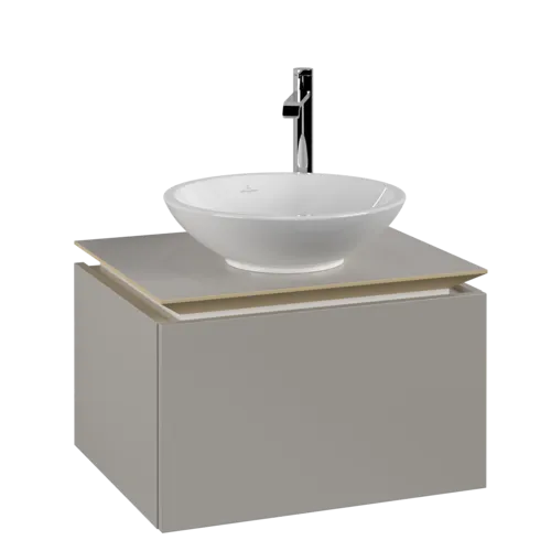 Bild von VILLEROY BOCH Legato Waschbeckenunterschrank, 1 Auszug, 600 x 380 x 500 mm, Soft Grey / Soft Grey #B56700VK