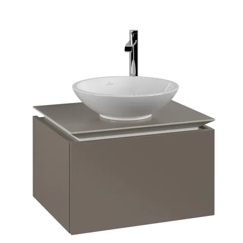 Bild von VILLEROY BOCH Legato Waschbeckenunterschrank, 1 Auszug, 600 x 380 x 500 mm, Truffle Grey / Truffle Grey #B56700VG