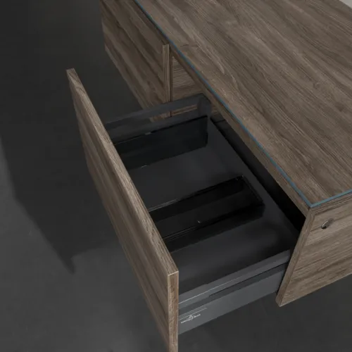 Bild von VILLEROY BOCH Legato Waschbeckenunterschrank, mit Beleuchtung, 2 Auszüge, 1200 x 380 x 500 mm, Stone Oak / Stone Oak #B579L0RK