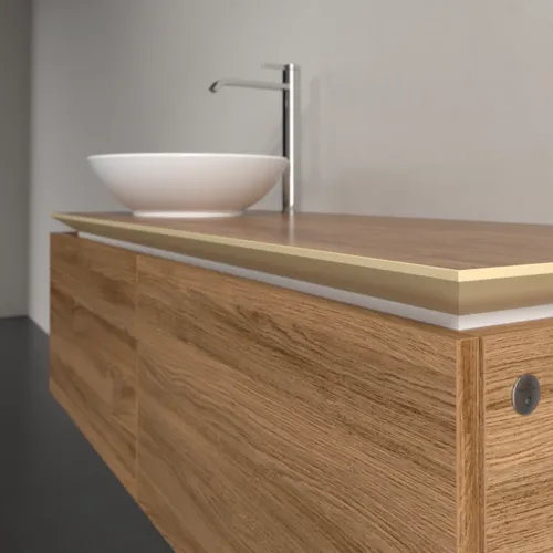Bild von VILLEROY BOCH Legato Waschbeckenunterschrank, mit Beleuchtung, 2 Auszüge, 1200 x 380 x 500 mm, Kansas Oak / Kansas Oak #B579L0RH