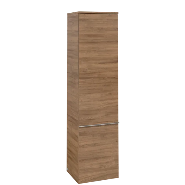Picture of VILLEROY BOCH Venticello Tall cabinet, 1 door, 404 x 1546 x 372 mm, Oak Kansas / Oak Kansas #A95111RH