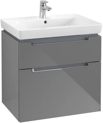 Bild von VILLEROY BOCH Subway 2.0 Waschbeckenunterschrank, 2 Auszüge, 637 x 590 x 454 mm, Glossy Grey #A91010FP