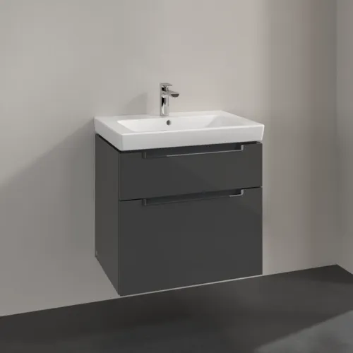 Bild von VILLEROY BOCH Subway 2.0 Waschbeckenunterschrank, 2 Auszüge, 637 x 590 x 454 mm, Glossy Grey #A91010FP