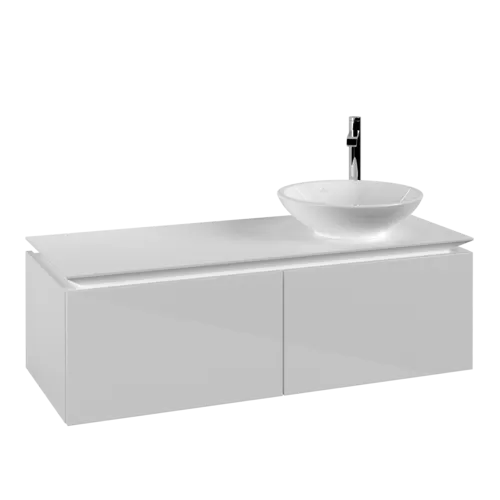 Bild von VILLEROY BOCH Legato Waschbeckenunterschrank, 2 Auszüge, 1200 x 380 x 500 mm, Glossy White / Glossy White #B58100DH