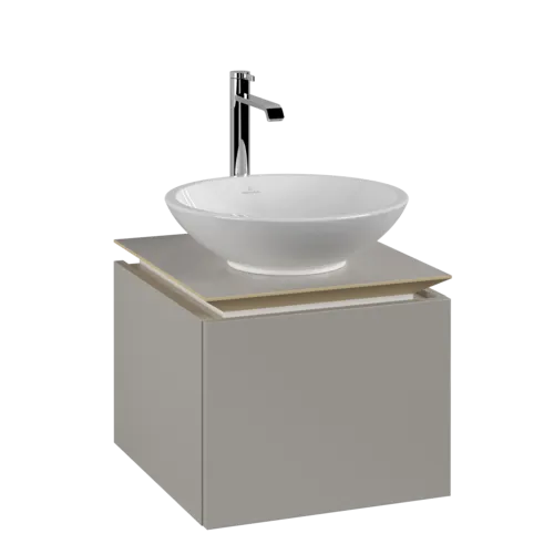 Bild von VILLEROY BOCH Legato Waschbeckenunterschrank, 1 Auszug, 450 x 380 x 500 mm, Soft Grey / Soft Grey #B56500VK