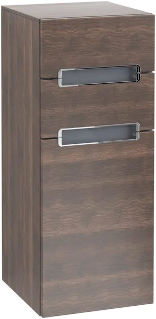 Bild von VILLEROY BOCH Subway 2.0 Seitenschrank, 1 Tür, 2 Schubladen, 356 x 857 x 370 mm, Arizona Oak / Glass White #A7131SVH