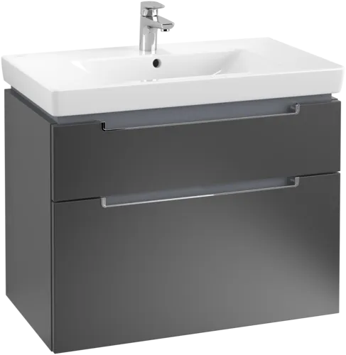 Bild von VILLEROY BOCH Subway 2.0 Waschbeckenunterschrank, 2 Auszüge, 787 x 590 x 449 mm, Black Matt Lacquer #A91410PD
