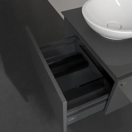 Bild von VILLEROY BOCH Legato Waschbeckenunterschrank, mit Beleuchtung, 1 Auszug, 600 x 380 x 500 mm, Glossy Grey / Glossy Grey #B567L0FP