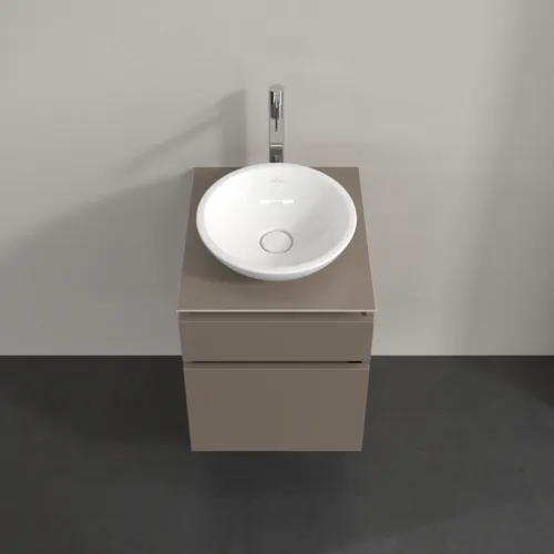 Bild von VILLEROY BOCH Legato Waschbeckenunterschrank, 2 Auszüge, 450 x 550 x 500 mm, Truffle Grey / Truffle Grey #B56600VG