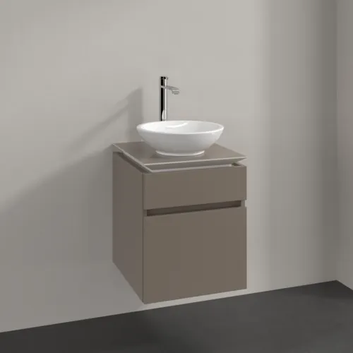 Bild von VILLEROY BOCH Legato Waschbeckenunterschrank, 2 Auszüge, 450 x 550 x 500 mm, Truffle Grey / Truffle Grey #B56600VG