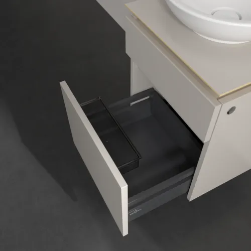 Bild von VILLEROY BOCH Legato Waschbeckenunterschrank, 2 Auszüge, 450 x 550 x 500 mm, Soft Grey / Soft Grey #B56600VK