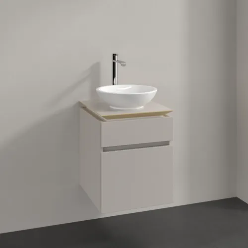Bild von VILLEROY BOCH Legato Waschbeckenunterschrank, 2 Auszüge, 450 x 550 x 500 mm, Soft Grey / Soft Grey #B56600VK