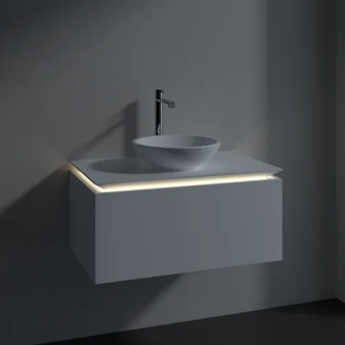 Bild von VILLEROY BOCH Legato Waschbeckenunterschrank, mit Beleuchtung, 1 Auszug, 800 x 380 x 500 mm, White Matt / White Matt #B569L0MS