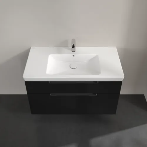 Bild von VILLEROY BOCH Subway 2.0 Waschbeckenunterschrank, 2 Auszüge, 987 x 590 x 449 mm, Black Matt Lacquer #A91510PD