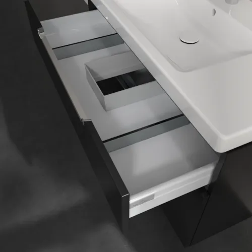 Bild von VILLEROY BOCH Subway 2.0 Waschbeckenunterschrank, 2 Auszüge, 987 x 590 x 449 mm, Black Matt Lacquer #A91510PD