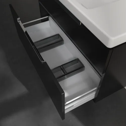 Bild von VILLEROY BOCH Subway 2.0 Waschbeckenunterschrank, 2 Auszüge, 987 x 590 x 449 mm, Black Matt Lacquer #A91510PD