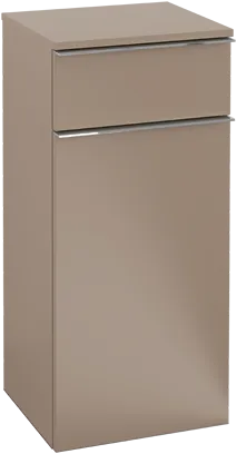 Picture of VILLEROY BOCH Venticello side cabinet, 1 door, 1 drawer, 404 x 866 x 372 mm, taupe / taupe #A95011VM