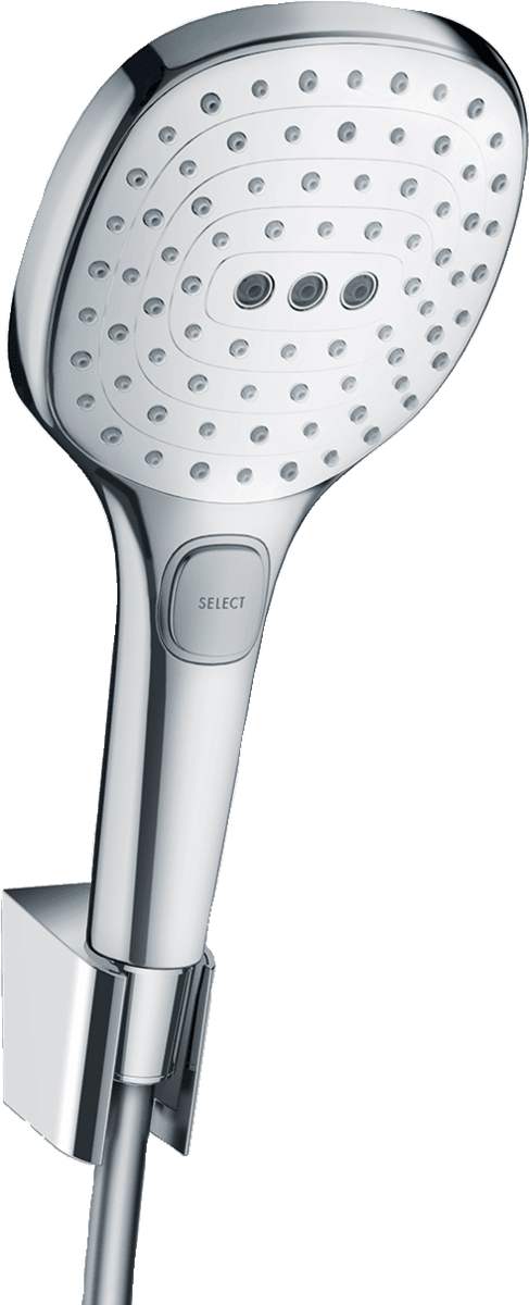 Picture of HANSGROHE Raindance Select E Shower holder set 120 3jet with shower hose 160 cm #26720400 - White/Chrome