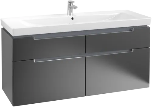 Bild von VILLEROY BOCH Subway 2.0 Waschbeckenunterschrank, 4 Auszüge, 1287 x 590 x 449 mm, Black Matt Lacquer #A91610PD
