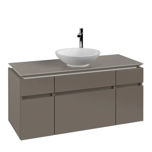 Bild von VILLEROY BOCH Legato Waschbeckenunterschrank, 5 Auszüge, 1200 x 550 x 500 mm, Truffle Grey / Truffle Grey #B57800VG