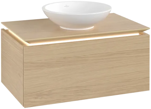 Bild von VILLEROY BOCH Legato Waschbeckenunterschrank, mit Beleuchtung, 1 Auszug, 800 x 380 x 500 mm, Nordic Oak / Nordic Oak #B569L0VJ