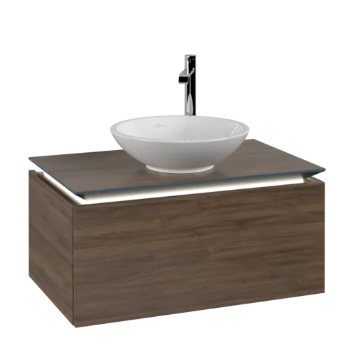 Bild von VILLEROY BOCH Legato Waschbeckenunterschrank, mit Beleuchtung, 1 Auszug, 800 x 380 x 500 mm, Arizona Oak / Arizona Oak #B569L0VH