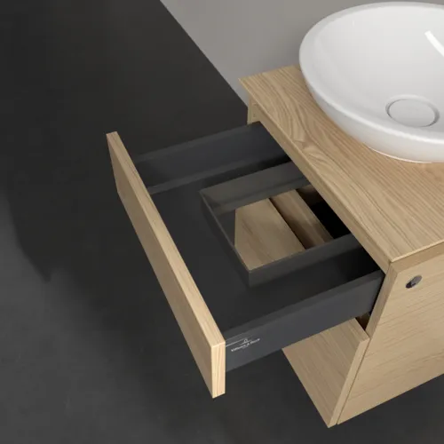 Bild von VILLEROY BOCH Legato Waschbeckenunterschrank, mit Beleuchtung, 2 Auszüge, 450 x 550 x 500 mm, Nordic Oak / Nordic Oak #B566L0VJ