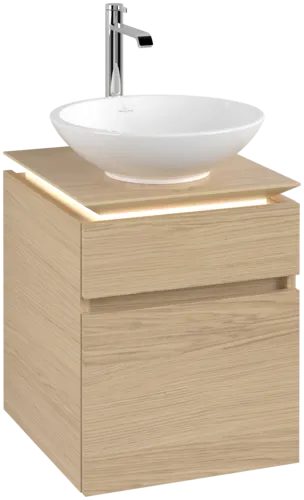 Bild von VILLEROY BOCH Legato Waschbeckenunterschrank, mit Beleuchtung, 2 Auszüge, 450 x 550 x 500 mm, Nordic Oak / Nordic Oak #B566L0VJ