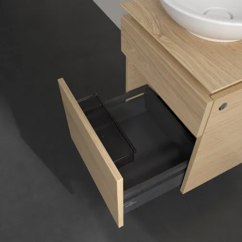 Bild von VILLEROY BOCH Legato Waschbeckenunterschrank, mit Beleuchtung, 2 Auszüge, 450 x 550 x 500 mm, Nordic Oak / Nordic Oak #B566L0VJ