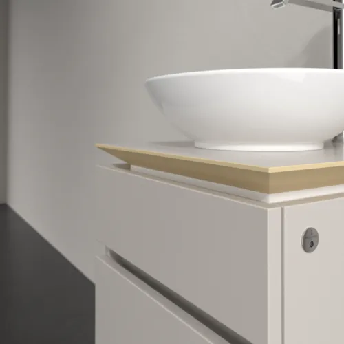 Bild von VILLEROY BOCH Legato Waschbeckenunterschrank, mit Beleuchtung, 2 Auszüge, 450 x 550 x 500 mm, Soft Grey / Soft Grey #B566L0VK