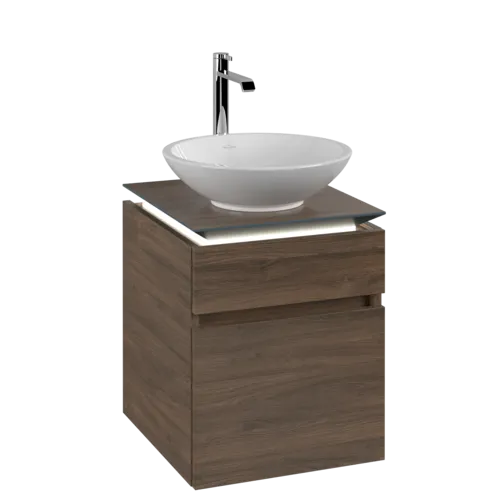 Bild von VILLEROY BOCH Legato Waschbeckenunterschrank, mit Beleuchtung, 2 Auszüge, 450 x 550 x 500 mm, Arizona Oak / Arizona Oak #B566L0VH