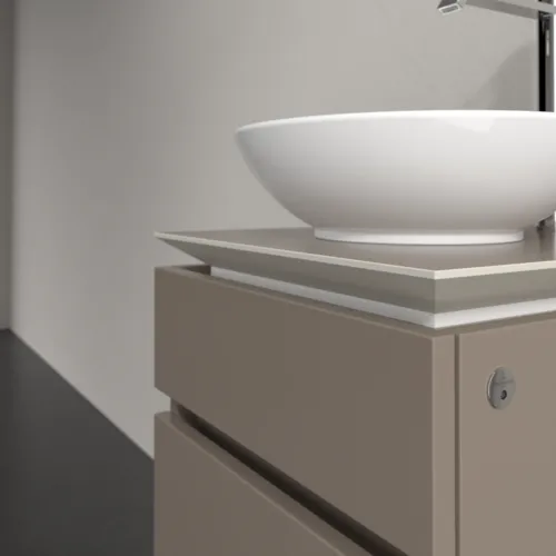 Bild von VILLEROY BOCH Legato Waschbeckenunterschrank, mit Beleuchtung, 2 Auszüge, 450 x 550 x 500 mm, Truffle Grey / Truffle Grey #B566L0VG
