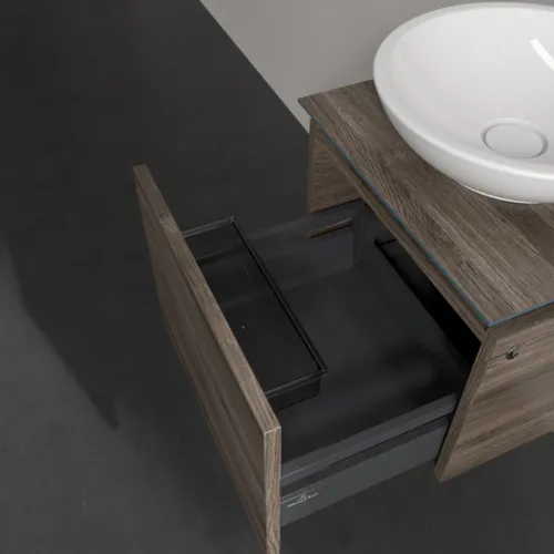 Bild von VILLEROY BOCH Legato Waschbeckenunterschrank, mit Beleuchtung, 1 Auszug, 450 x 380 x 500 mm, Stone Oak / Stone Oak #B565L0RK