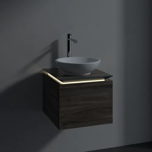 Bild von VILLEROY BOCH Legato Waschbeckenunterschrank, mit Beleuchtung, 1 Auszug, 450 x 380 x 500 mm, Stone Oak / Stone Oak #B565L0RK